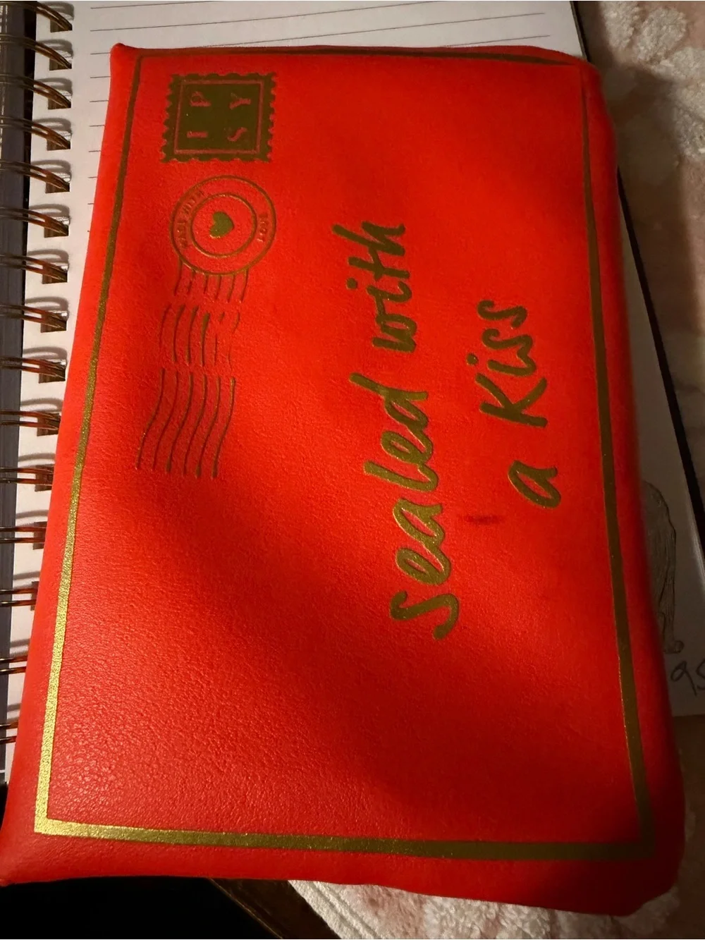 ipsy Red Envelope Wallet with Gold Leaf Accent